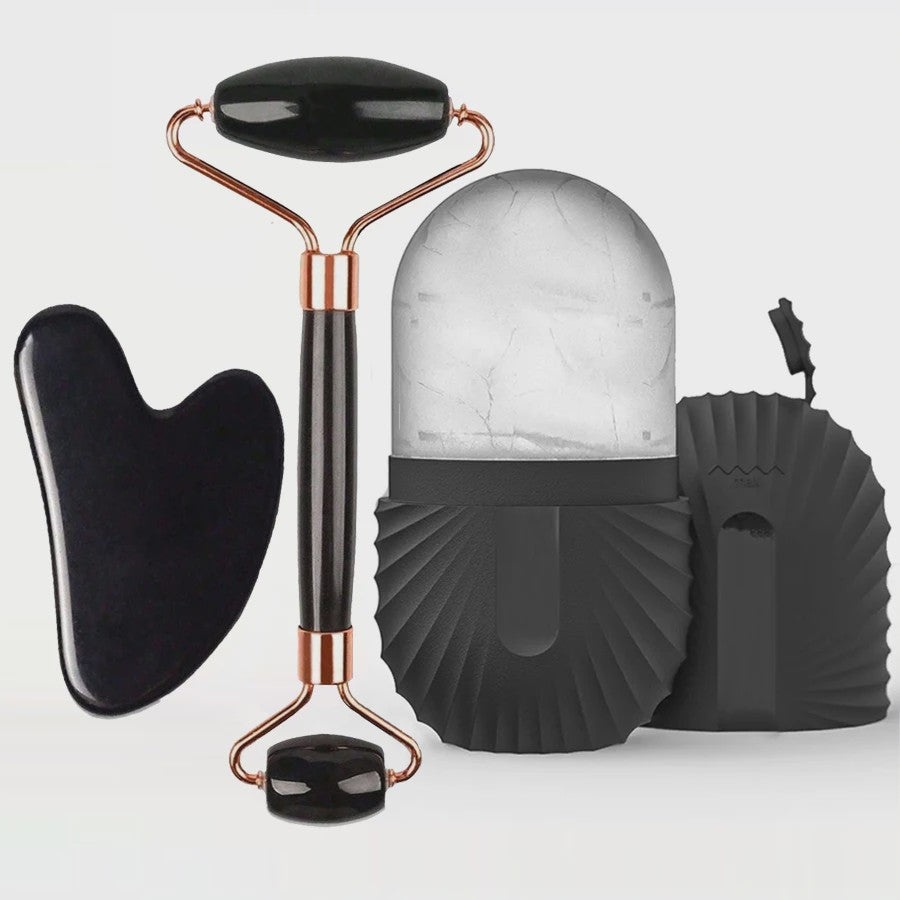 Gezichtsroller & IJsroller Set: Luxe Huidverzorging met Gua Sha Tool