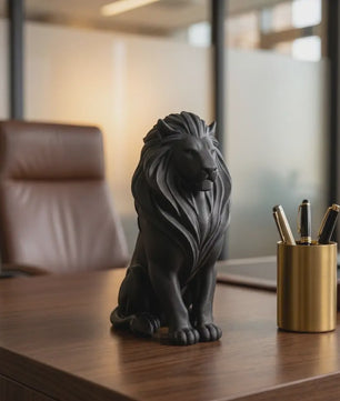 Luxe Leeuw Beeldje - 10cm - Scandinavische Stijl - Desktop Decoratie