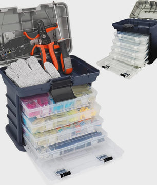 Multifunctionele Visgerei Opbergbox met Lades - Draagbare Organizer voor Hengelsport & Hobby