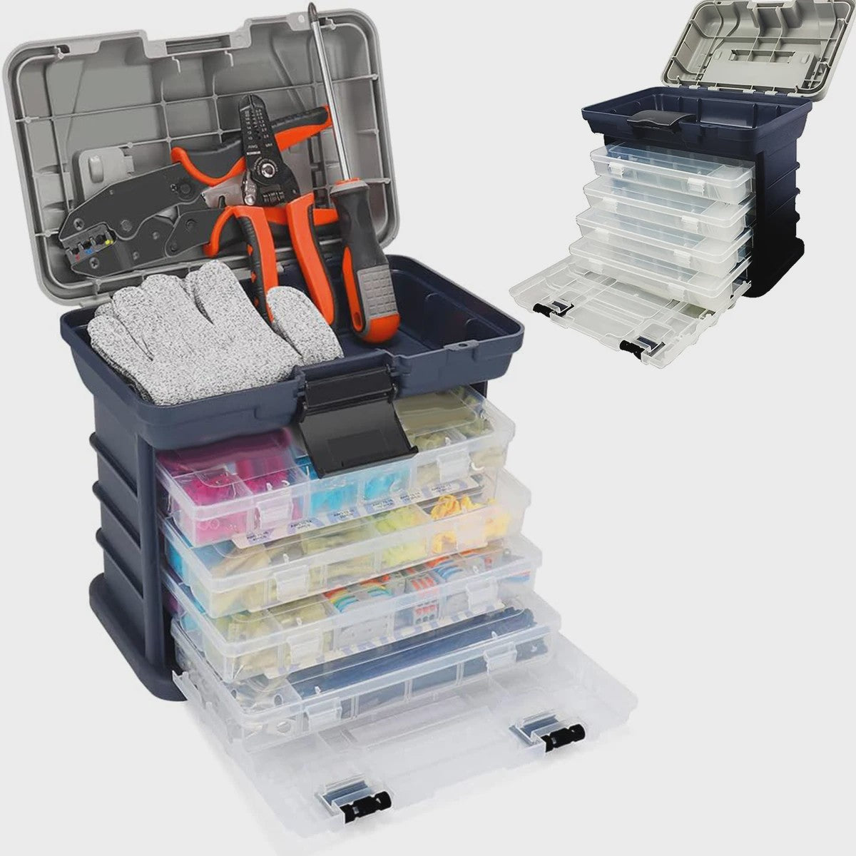 Multifunctionele Visgerei Opbergbox met Lades - Draagbare Organizer voor Hengelsport & Hobby