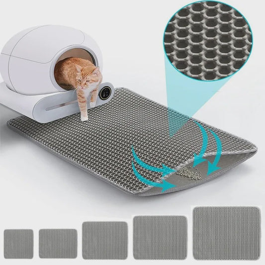 Waterdichte Dubbellaagse Kattenbakmat - Anti-slip & Wasbaar - Houdt Zand Tegen
