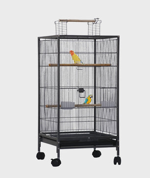 Grote Vogelkooi met Standaard - Wrought Iron Vliegkooi voor Parkieten, Kaketoe, Papegaai