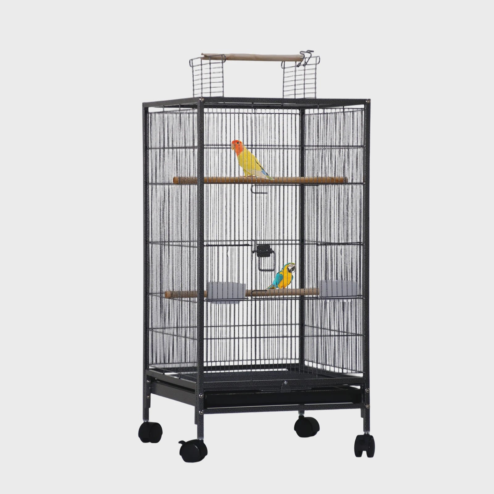 Grote Vogelkooi met Standaard - Wrought Iron Vliegkooi voor Parkieten, Kaketoe, Papegaai