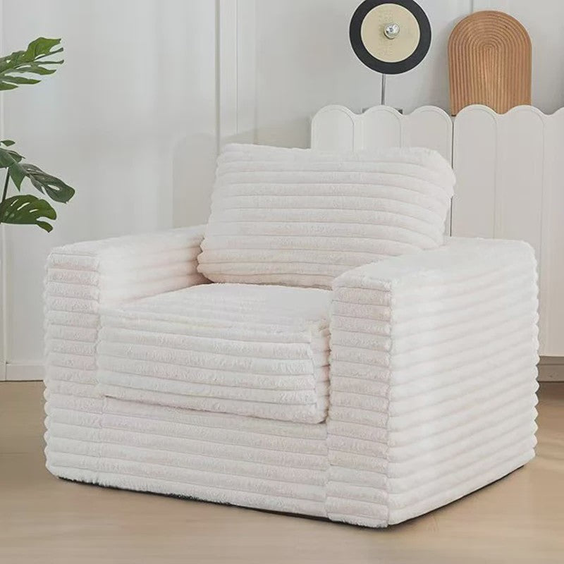 Moderne Fauteuil met Knopen en Verhoogde Rugleuning - Comfortabel Woonkamer Meubel (Grijs/Beige)