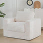 Moderne Fauteuil met Knopen en Verhoogde Rugleuning - Comfortabel Woonkamer Meubel (Grijs/Beige)