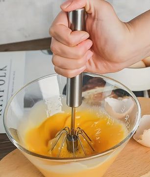 Roestvrijstalen Semi-Automatische Eierklopper - Moeiteloos Mixen, Roeren en Kloppen voor Keuken & Bakken