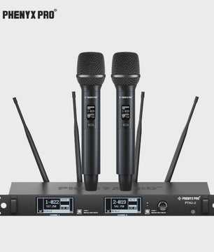 Phenyx Pro PTAU-2 True Diversity Draadloos Microfoon Systeem met ID Lock & Auto Scan