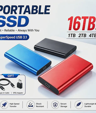 Snelle Externe SSD 1TB/2TB USB 3.1 - Compacte Mobiele Opslag voor PC & Mac