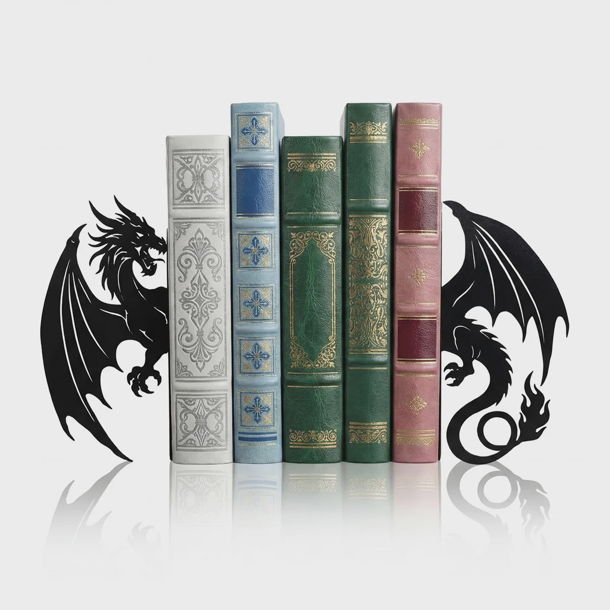 Draken Boekensteunen - Set van 2 - Wrought Iron - Decoratieve Boekenkast Organizer