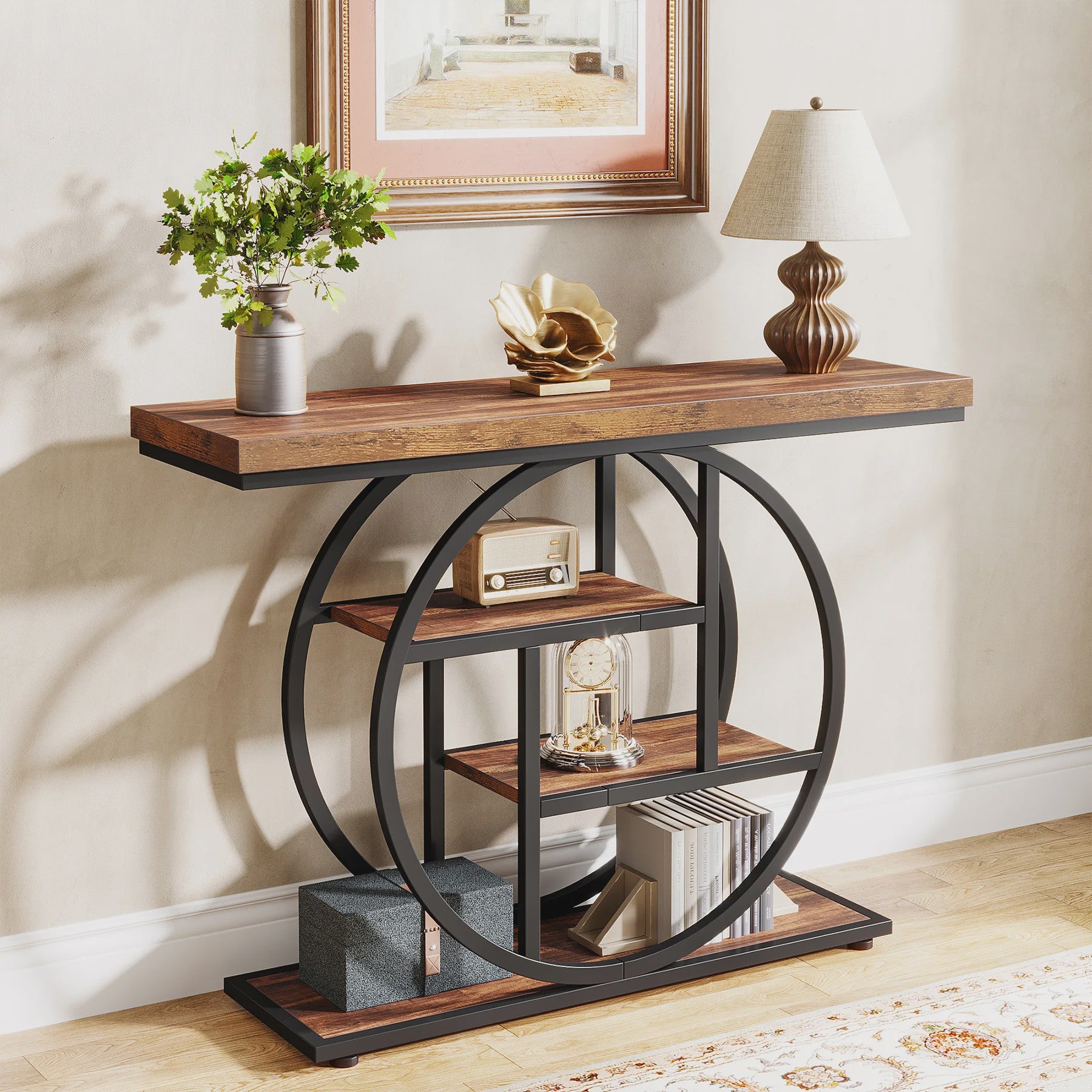 Industriële Console Tafel met 4 Niveaus - 105 cm - Entree Tafel & Bankje
