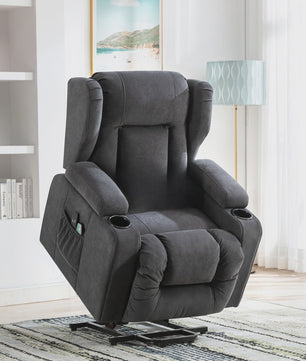 Elektrische Relaxfauteuil met Sta-Op Functie, Massage en Stoffen Bekleding