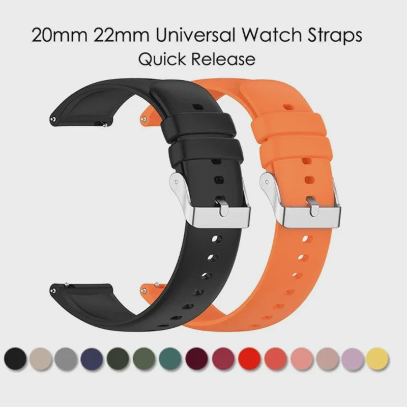 Universele Siliconen Horlogeband 20mm & 22mm - Snelwissel & Comfortabel
