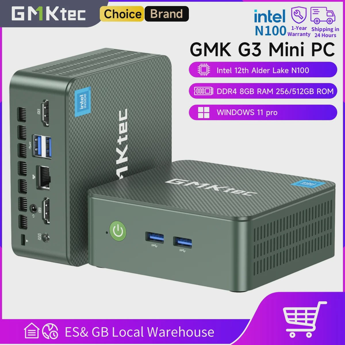 GMKtec G3 Mini PC: Krachtige Desktop met Intel N100, 16GB RAM, 512GB SSD & Windows 11 Pro
