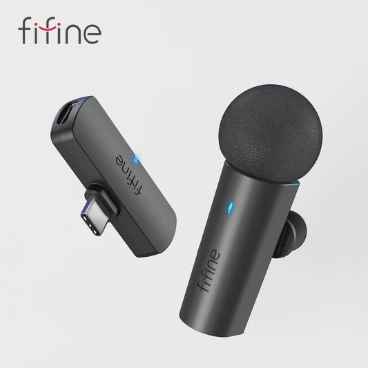 FIFINE M6 Draadloze Lavalier Microfoon met Type-C voor Mobiel, Tablet & Laptop