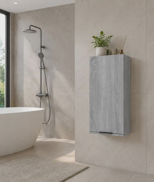 Sonoma Wandkast Grijs met Spiegeldeur - 32x20x67 cm