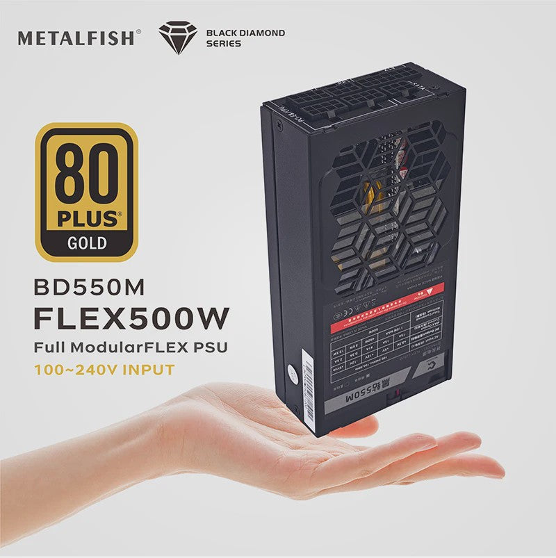 METALFISH Flex 500W/600W 80 PLUS Gold Modulaire Voeding voor Mini-ITX PC, NAS, GPU Dock