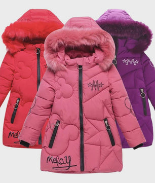 Warme Winterjas Meisjes met Capuchon - Dik & Waterdicht - 3-12 Jaar