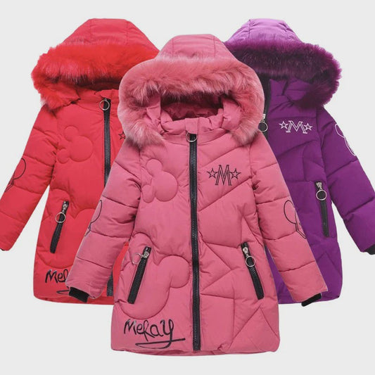 Warme Winterjas Meisjes met Capuchon - Dik & Waterdicht - 3-12 Jaar