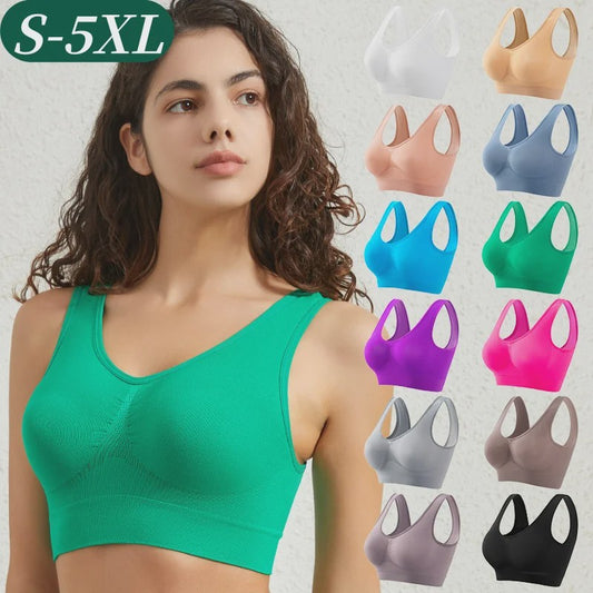 Naadloze Push-Up Sport BH - Ademende Bralette zonder beugel, Crop Top Lingerie voor Dames (S-5XL)