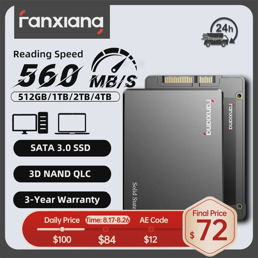 Fanxiang S101Q 2.5" SATA III SSD - Snelle Interne Solid State Drive (512GB - 4TB)