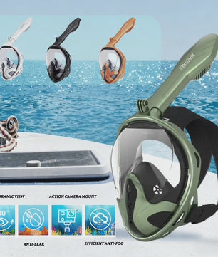 Volledig Gelaat Snorkelmasker met 180° Panoramisch Zicht & Anti-Fog