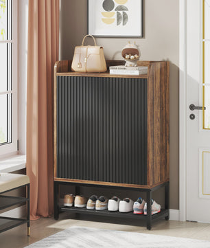 Stijlvolle Houten Schoenenkast met Deuren - 5 Niveaus - Entree & Hal Organizer