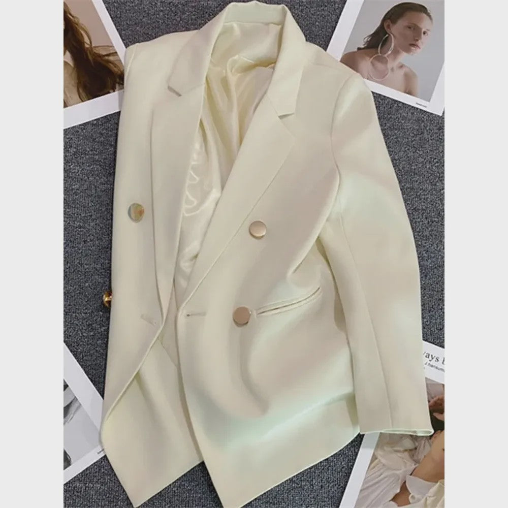 Dames Blazer Jas - Elegante Koreaanse Stijl - Dubbelzijdig Sluitend