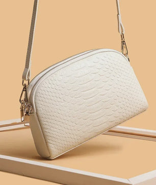 Luxe Dames Schoudertas Crossbody Tas met Crocoprint van Echt Leer