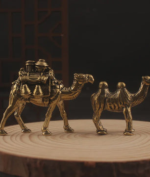 Set van 2 Bronzen Kamelen Ornamenten - Reis Souvenir & Desktop Decoratie