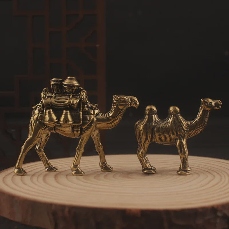 Set van 2 Bronzen Kamelen Ornamenten - Reis Souvenir & Desktop Decoratie