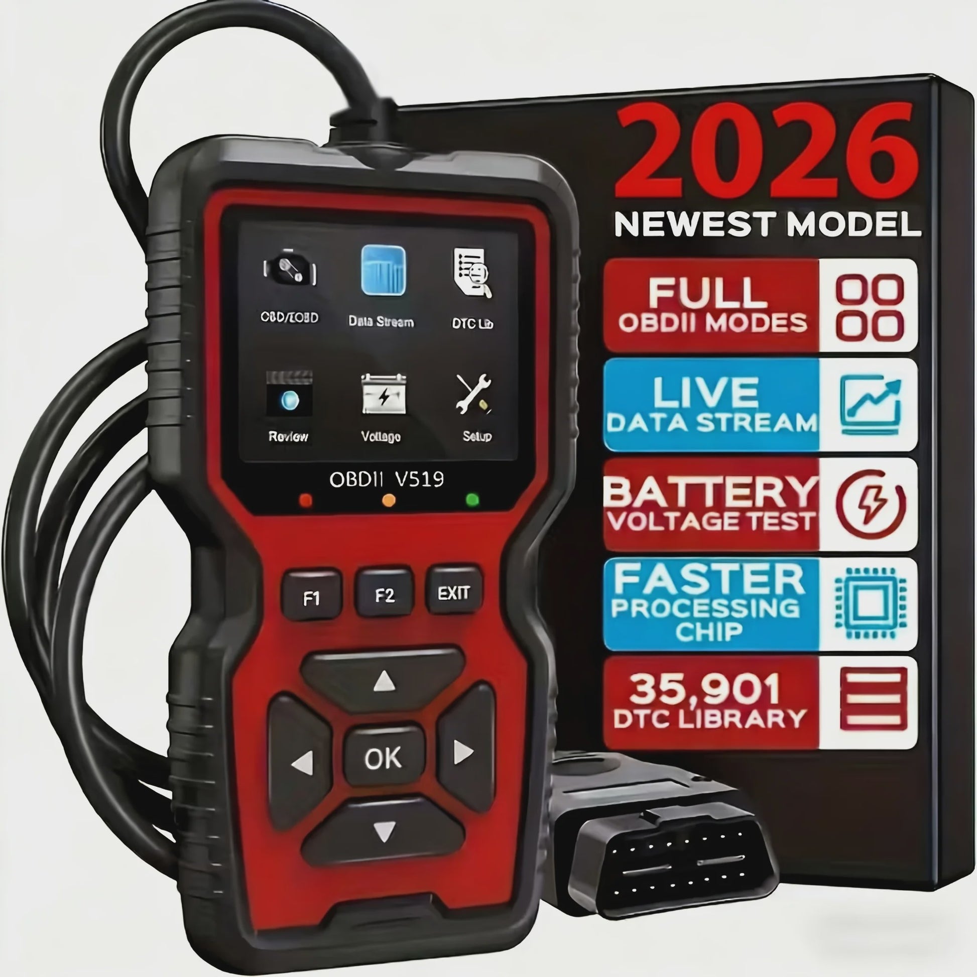 V519 Professionele OBD2 Scanner: Auto Diagnose Tool met Real-time Data & Foutcode Lezen/Wissen