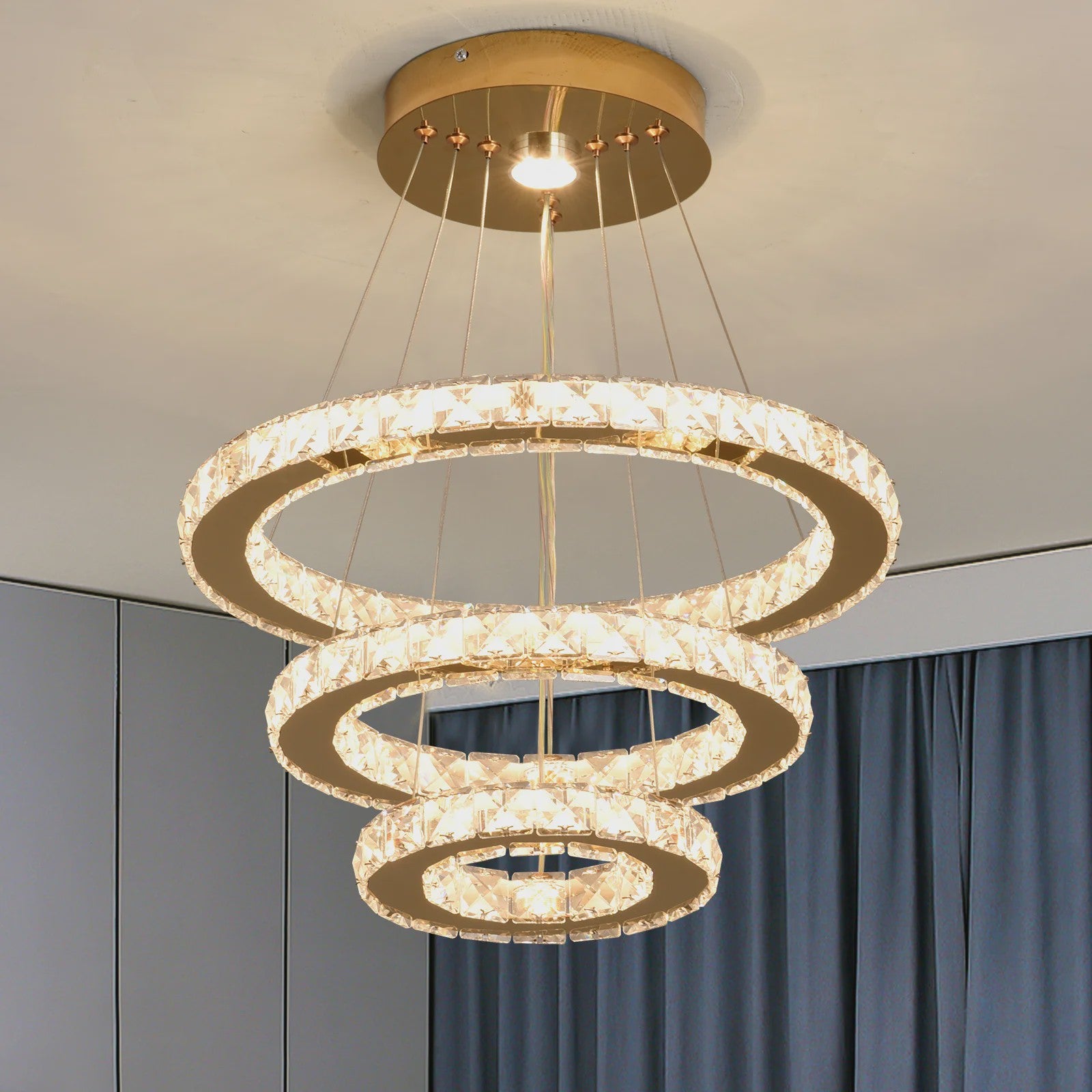 Luxe Kristallen Kroonluchter LED - Plafondlamp voor Woonkamer, Hal & Eetkamer