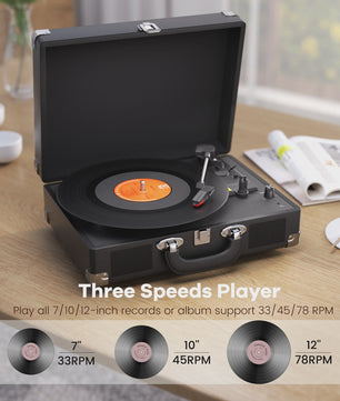 MAIO Platenspeler met Ingebouwde Stereo Speakers en Koptelefoonaansluiting - 3 Snelheden
