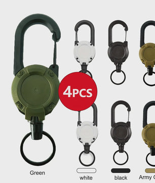 Intrekbare Sleutelhanger met Karabijnhaak - Heavy Duty Clip voor Tassen & Outdoor