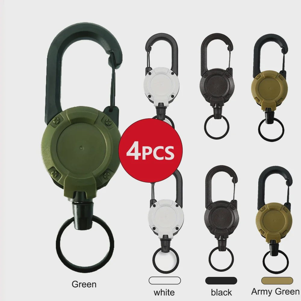 Intrekbare Sleutelhanger met Karabijnhaak - Heavy Duty Clip voor Tassen & Outdoor