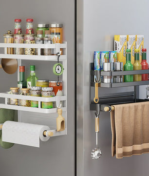 Magnetische Koelkast Organizer met 2-3 Lagen, Keukenopslag en Handdoekhouder