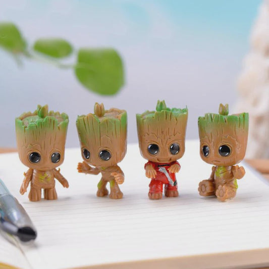 Set van 4 Leuke Groot Miniatuur Beeldjes - Decoratie Figuurtjes