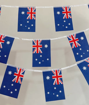 Australische Vlaggenlijn - 20 Vlaggen aan 5 Meter Touw - Decoratie voor Feestjes en Evenementen