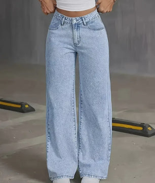 Dames Wijde Pijpen Jeans - Baggy Streetwear Broek voor Casual Stijl