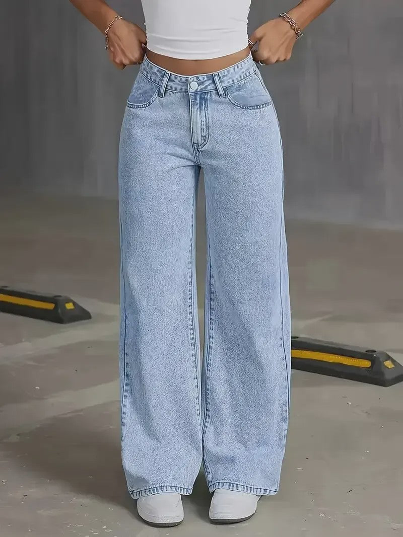 Dames Wijde Pijpen Jeans - Baggy Streetwear Broek voor Casual Stijl