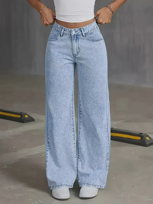 Dames Wijde Pijpen Jeans - Baggy Streetwear Broek voor Casual Stijl