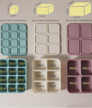 Flexibele Siliconen IJsblokjesvorm met Deksel - BPA-vrij voor Babyvoeding & Drankjes