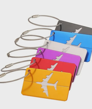 Aluminium Bagagelabel met Vliegtuig Design - Anti-verlies Kofferlabel