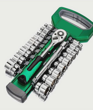 21-delige Ratel Sleutel Dop Set 3/8" - Gereedschap voor Auto, Garage & Werkplaats