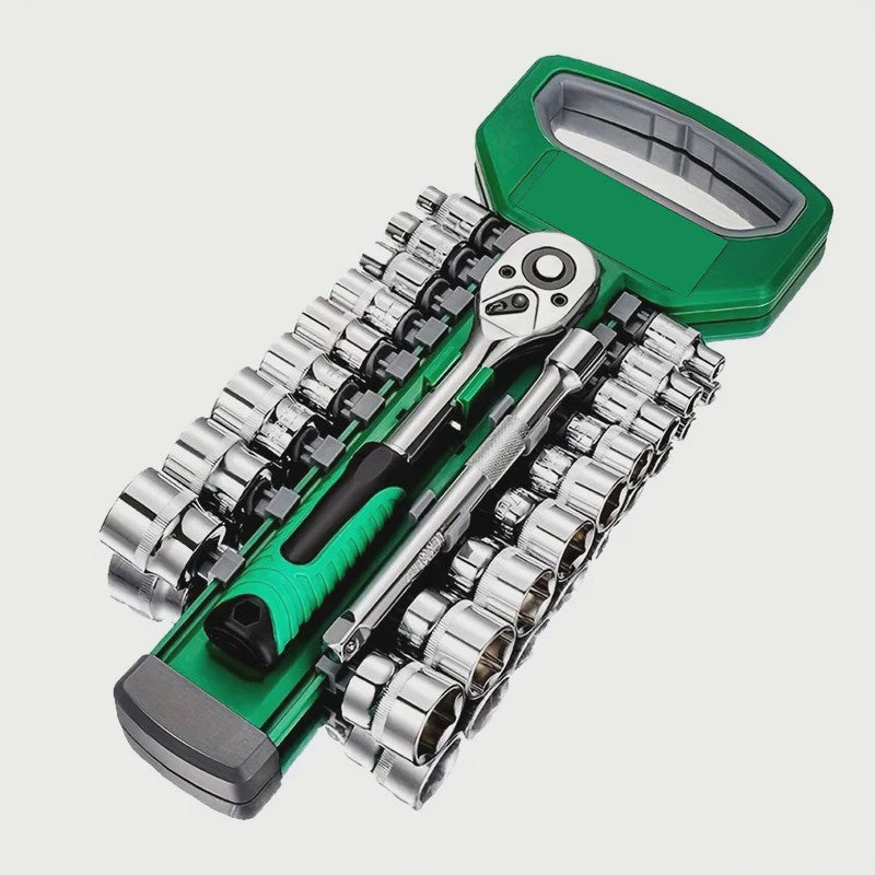 21-delige Ratel Sleutel Dop Set 3/8" - Gereedschap voor Auto, Garage & Werkplaats