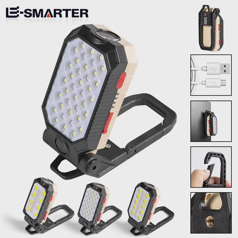 Draagbare COB Werklamp - USB Oplaadbaar & Noodverlichting