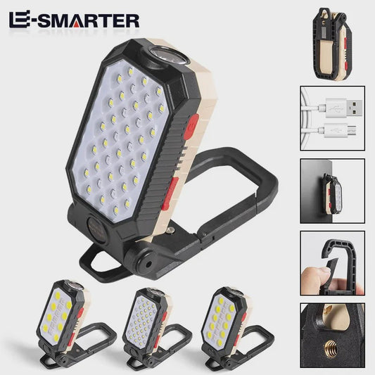 Draagbare COB Werklamp - USB Oplaadbaar & Noodverlichting