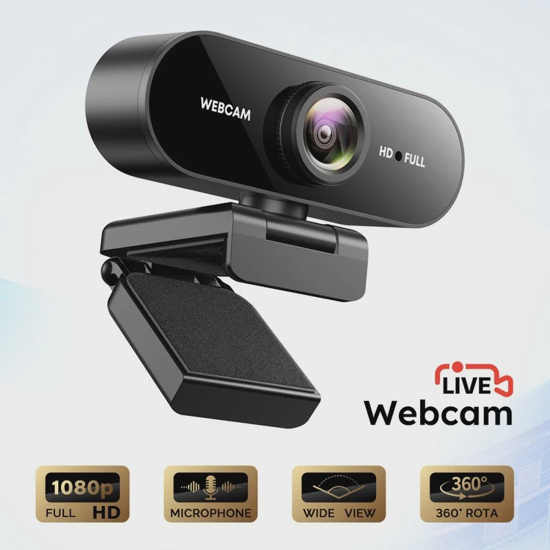 1080P FHD Webcam met Ingebouwde Microfoon - Breedhoek USB Camera voor Laptop & Desktop