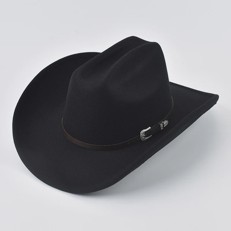 Uniseks Vintage Western Cowboyhoed met Leren Band - Stijlvolle Hoed voor Heren en Dames