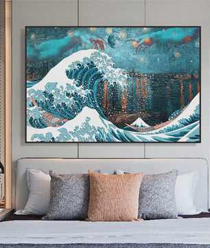 Klassieke Japanse Hokusai 'Great Wave' Canvas Poster - Tijdloze Kunst aan de Muur